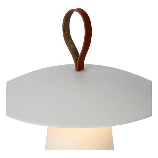 Lucide LA DONNA - Lampe de table Extérieur Rechargeable - Batterie - Ø 19,7 cm - LED Dim. - 1x2W 2700K - IP54 - 3 StepDim - Blanc - détail 4